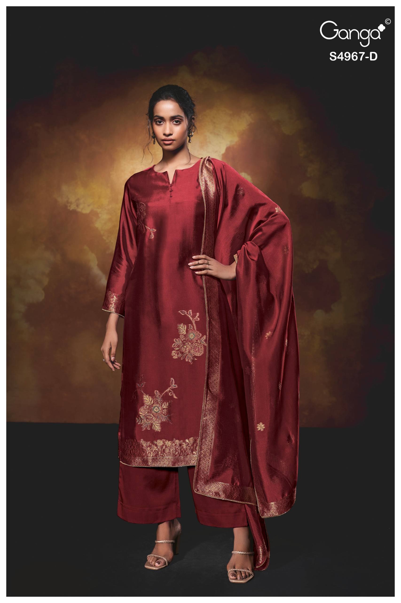 RAASHII 4967 Series By GANGA FASHION Stylish Beautiful Colourful VISCOSE WOVEN SILK Dresses At Wholesale Price